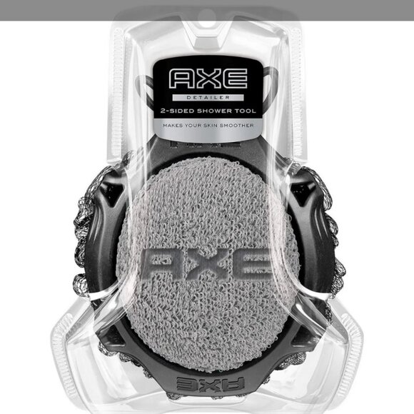AXE Mens Shower Scrubber Tool, 2-Sided Detailer, Gray Color Exfoliator - Picture 1 of 6